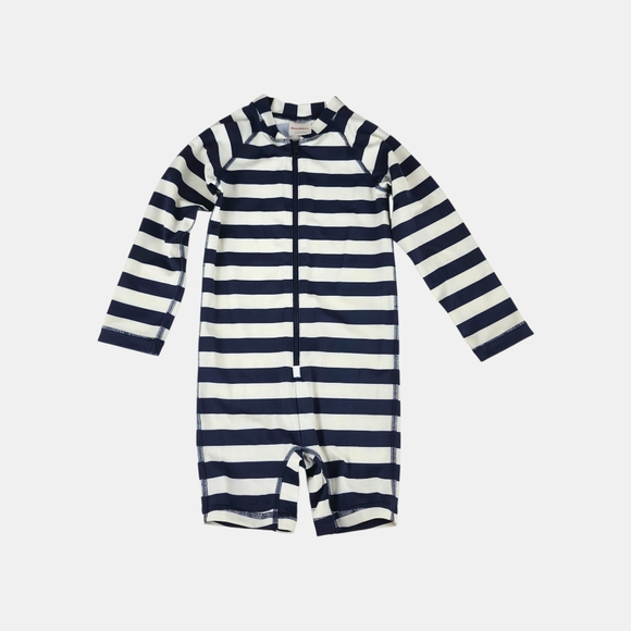 Hanna Andersson Navy and White Striped Rashguard - Picture 1 of 7